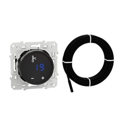 Schneider Odace - Thermostat fil pilote à écran tactile noir - Réf : S520509