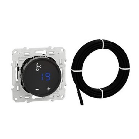 Schneider Odace - Thermostat fil pilote à écran tactile noir - Réf : S520509