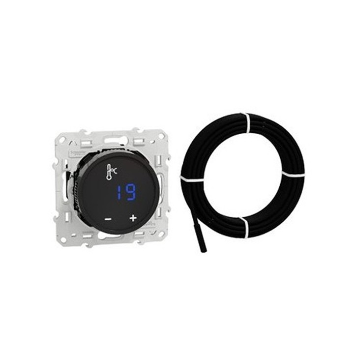Schneider Odace - Thermostat fil pilote à écran tactile noir - Réf : S520509