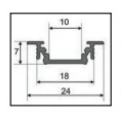 Miidex - Profilé Rainure Aluminium Anodisé - 1m pour bandeaux LED 10mm - Réf : 9822