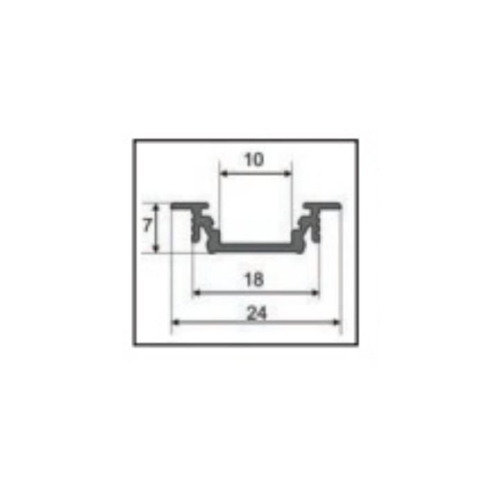Miidex - Profilé Rainure Aluminium Anodisé - 1m pour bandeaux LED 10mm - Réf : 9822