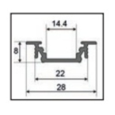 Miidex - Profilé Rainure Aluminium Anodisé 1m pour bandeaux LED 14,4mm - Réf : 9887