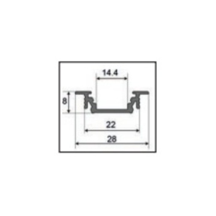 Miidex - Profilé Rainure Aluminium Anodisé 1m pour bandeaux LED 14,4mm - Réf : 9887