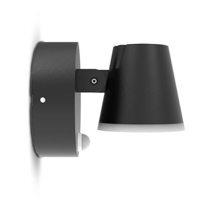 Miidex Lighting - Applique Murale Orientable LED Noir + Détecteur IR 12,5W 3000K - Réf : 100935