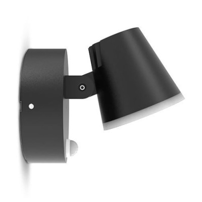 Miidex Lighting - Applique Murale Orientable LED Noir + Détecteur IR 12,5W 3000K - Réf : 100935