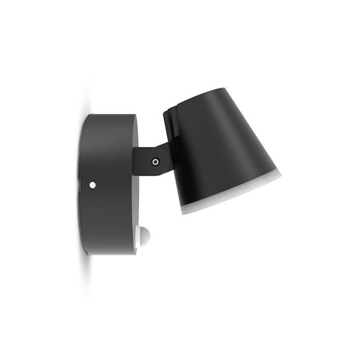 Miidex Lighting - Applique Murale Orientable LED Noir + Détecteur IR 12,5W 3000K - Réf : 100935