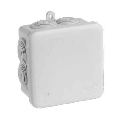 Eur'ohm - Boîte de dérivation étanche - IP55 - Couvercle enclipsable - 80x80x45 mm - Réf : 50033