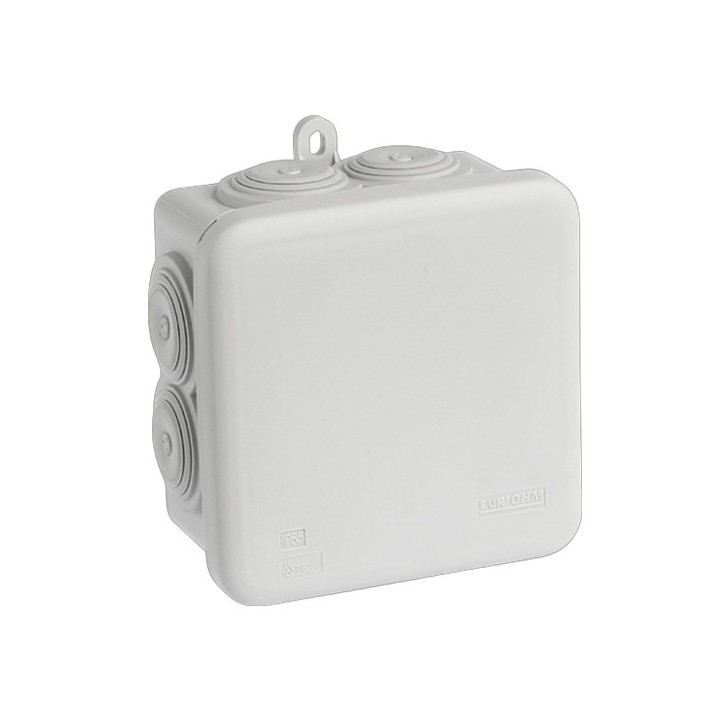 Eur'ohm - Boîte de dérivation étanche - IP55 - Couvercle enclipsable - 80x80x45 mm - Réf : 50033