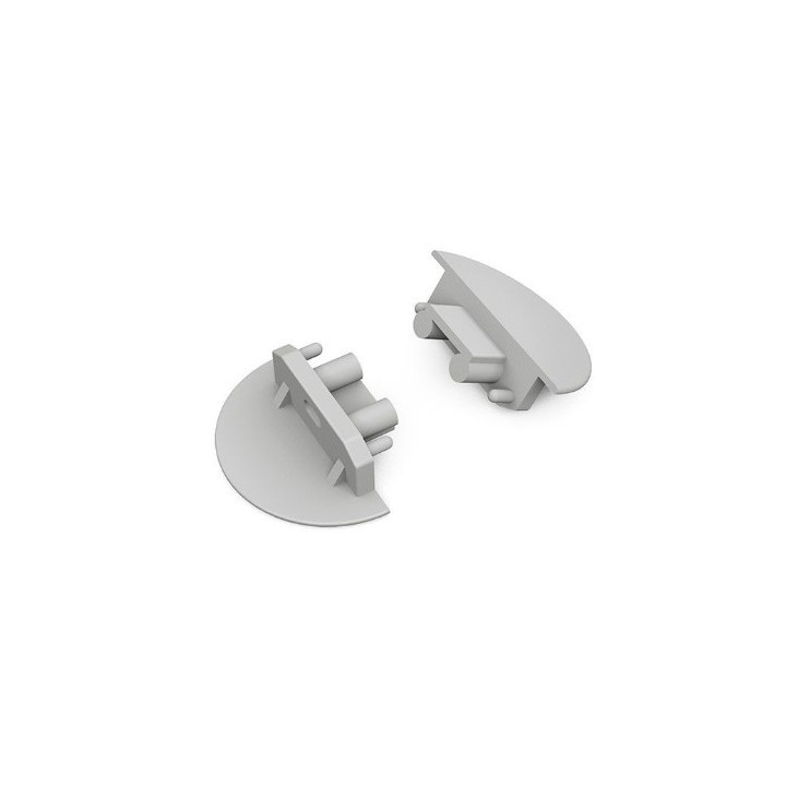 Miidex - Terminaison Gris pour Profilé Rainure Pack de 2 - Réf : 9868
