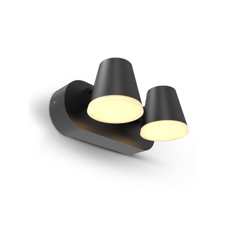 Miidex Lighting - Applique Murale Double Orientable LED Noir 20W 3000K - Réf : 100936