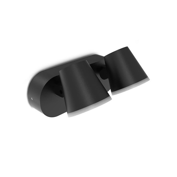 Miidex Lighting - Applique Murale Double Orientable LED Noir 20W 3000K - Réf : 100936