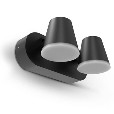 Miidex Lighting - Applique Murale Double Orientable LED Noir 20W 3000K - Réf : 100936