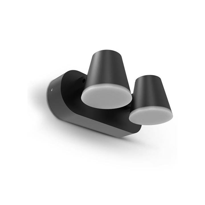 Miidex Lighting - Applique Murale Double Orientable LED Noir 20W 3000K - Réf : 100936