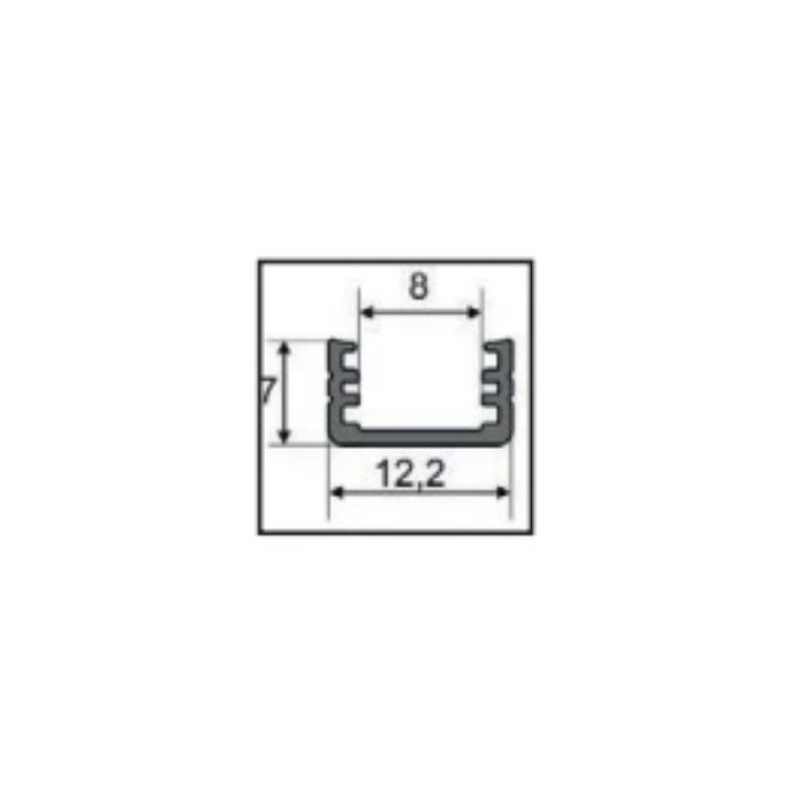 Miidex - Profilé Fin Aluminium Brut 1m pour bandeaux LED 8mm - Réf : 9804