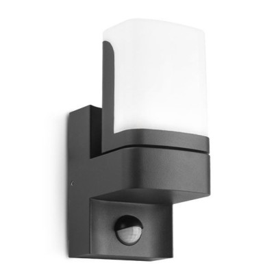 Miidex Lighting - Applique Murale Orientable LED Noir 7,5W 3000K + Détecteur IR - Réf : 100945