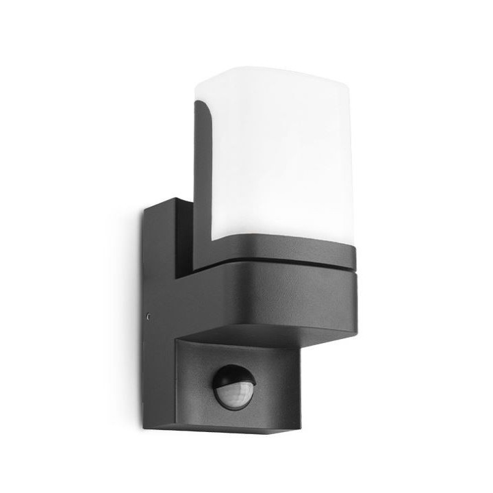 Miidex Lighting - Applique Murale Orientable LED Noir 7,5W 3000K + Détecteur IR - Réf : 100945