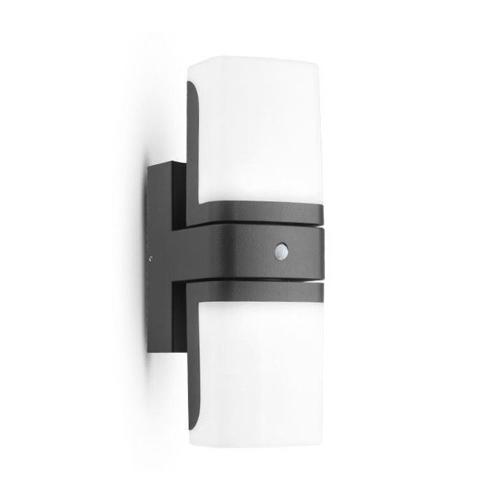 Miidex Lighting - Applique Murale Orientable LED Noir 12,5W 3000K + Détecteur IR - Réf : 100950