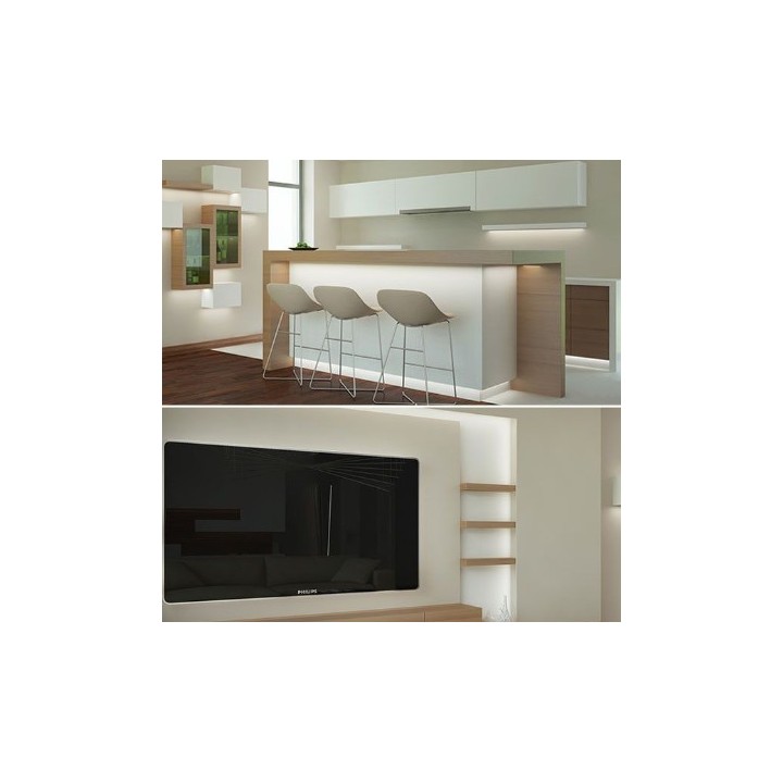 Miidex - Profilé Plat Aluminium Anodisé 1m pour bandeaux LED 10mm - Réf : 9830