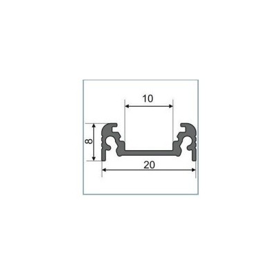 Miidex - Profilé Plat Aluminium Anodisé 1m pour bandeaux LED 10mm - Réf : 9830