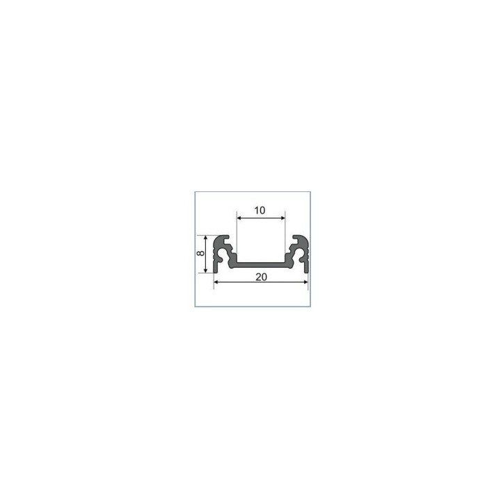 Miidex - Profilé Plat Aluminium Anodisé 1m pour bandeaux LED 10mm - Réf : 9830