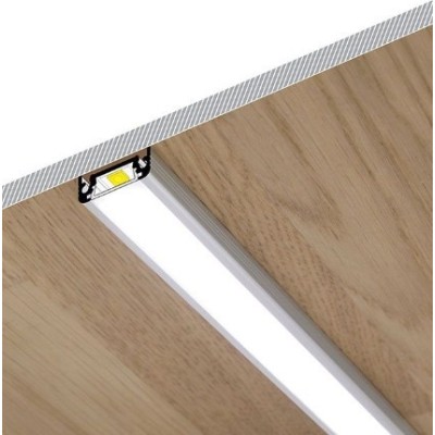 Miidex - Profilé Plat Aluminium Brut 1m pour bandeaux LED 14.4mm - Réf : 9881