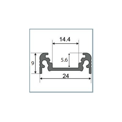 Miidex - Profilé Plat Aluminium Brut 1m pour bandeaux LED 14.4mm - Réf : 9881