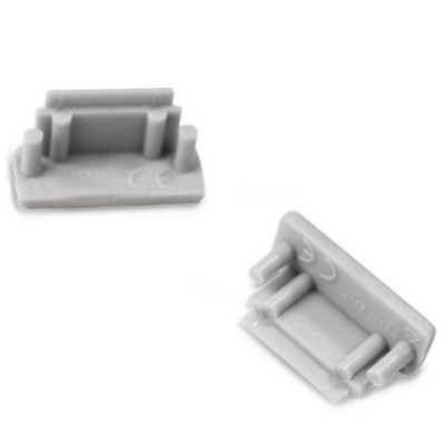 Miidex - Terminaison Gris pour Profilé Plat 14.4mm Pack de 2 - Réf : 9899
