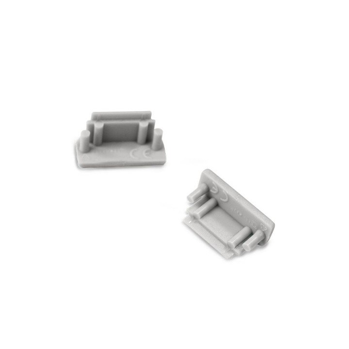 Miidex - Terminaison Gris pour Profilé Plat 14.4mm Pack de 2 - Réf : 9899
