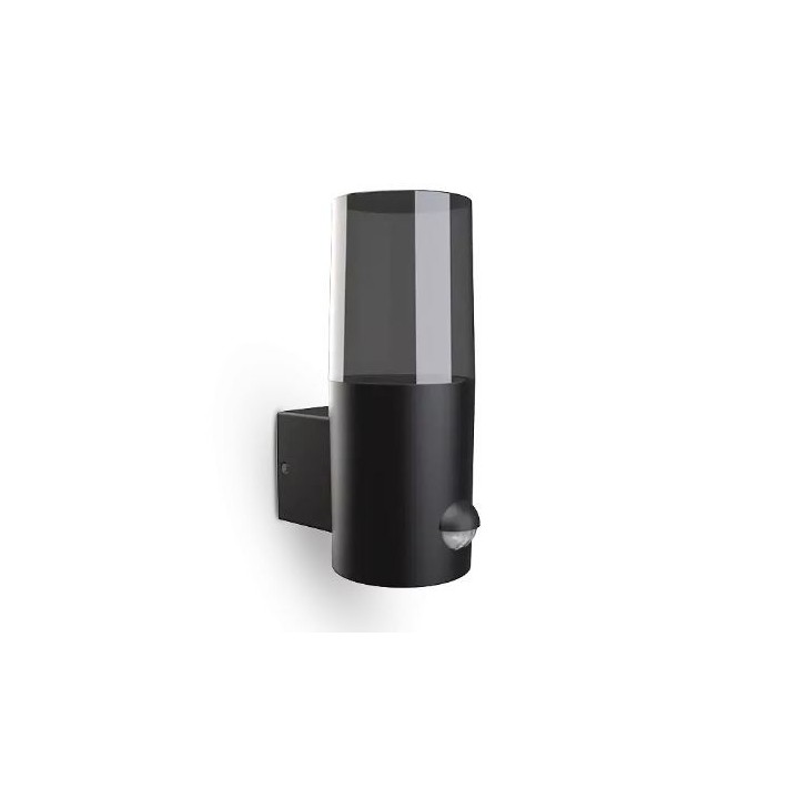 Miidex Lighting - Applique Murale Cylindrique Noir + Détecteur IR E27 x 1 - Réf : 100939