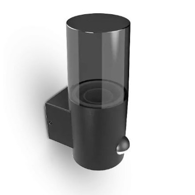 Miidex Lighting - Applique Murale Cylindrique Noir + Détecteur IR E27 x 1 - Réf : 100939