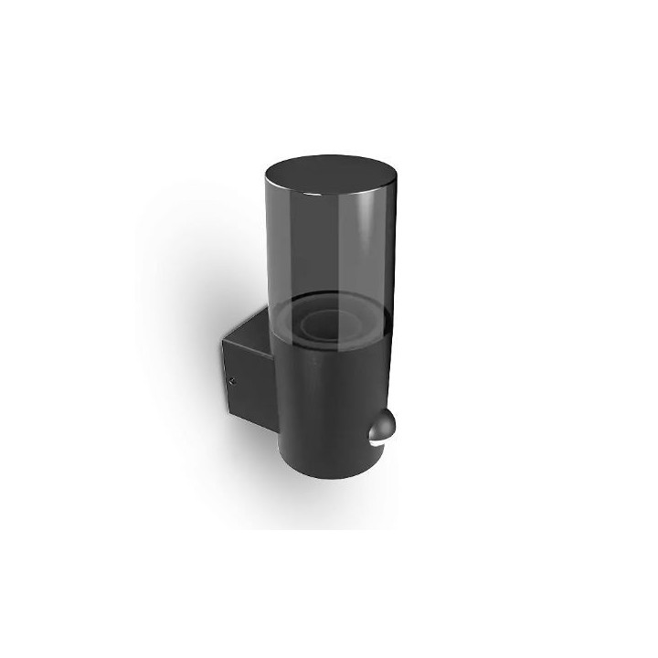 Miidex Lighting - Applique Murale Cylindrique Noir + Détecteur IR E27 x 1 - Réf : 100939