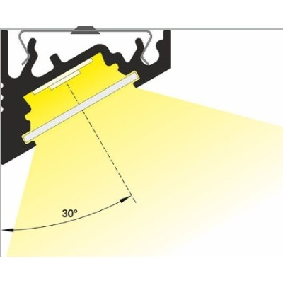 Miidex - Profilé Angle 30/60° Aluminium Anodisé 1m pour bandeaux LED 10mm - Réf : 9826