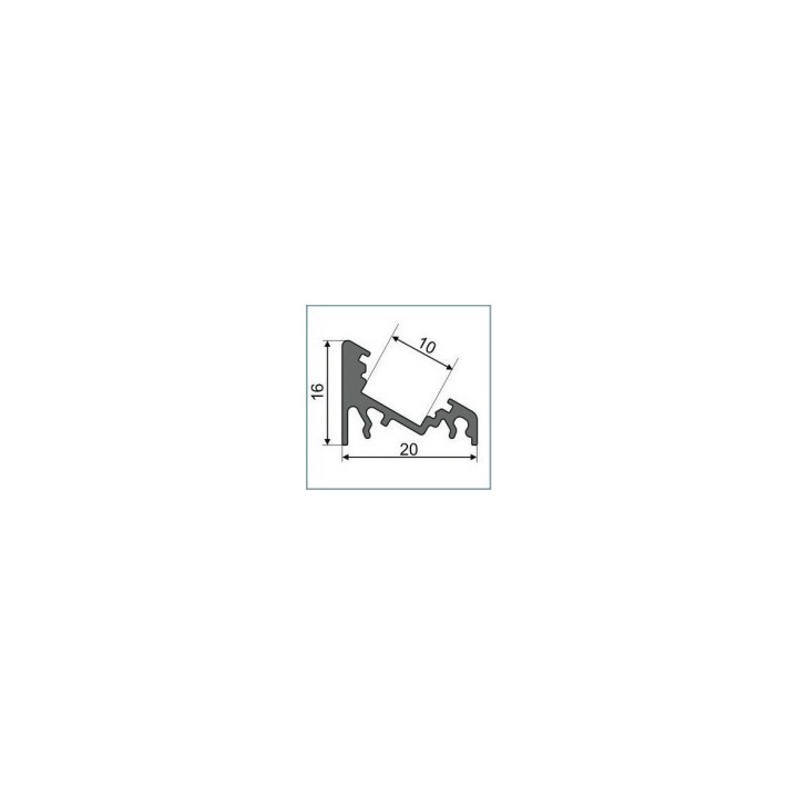 Miidex - Profilé Angle 30/60° Aluminium Anodisé 1m pour bandeaux LED 10mm - Réf : 9826