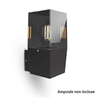 Miidex Lighting - Applique Murale Rectangulaire Noir E27 x1 - Réf : 100940