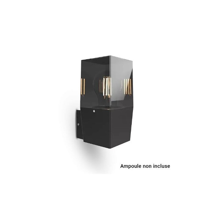 Miidex Lighting - Applique Murale Rectangulaire Noir E27 x1 - Réf : 100940