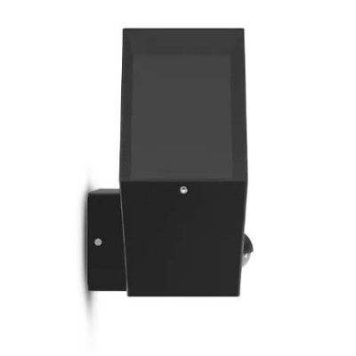 Miidex Lighting - Applique Murale Rectangulaire Noir + Détecteur IR E27 x 1 - Réf : 100941