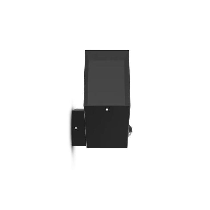 Miidex Lighting - Applique Murale Rectangulaire Noir + Détecteur IR E27 x 1 - Réf : 100941