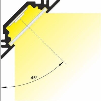 Miidex - Profilé Angle 45° Aluminium Anodisé 1m pour bandeaux LED 10mm - Réf : 9802