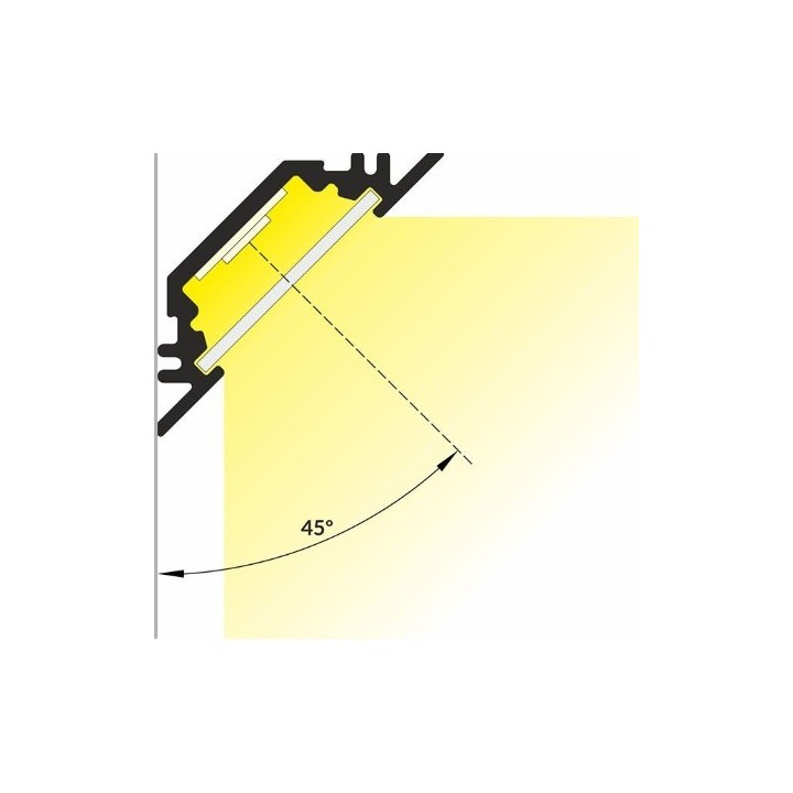 Miidex - Profilé Angle 45° Aluminium Anodisé 1m pour bandeaux LED 10mm - Réf : 9802