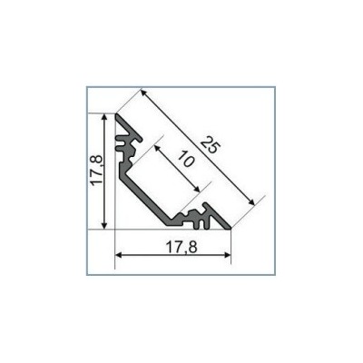 Miidex - Profilé Angle 45° Aluminium Anodisé 1m pour bandeaux LED 10mm - Réf : 9802