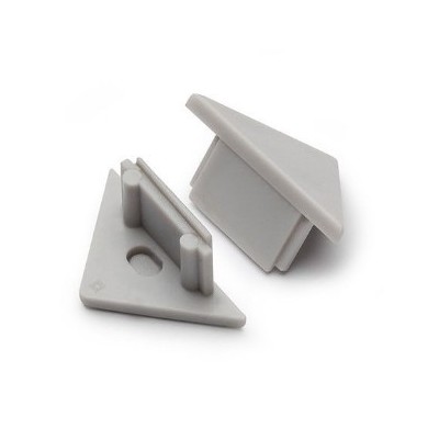 Miidex - Terminaison Gris pour Profilé Angle 45° Pack de 2 - Réf : 9870
