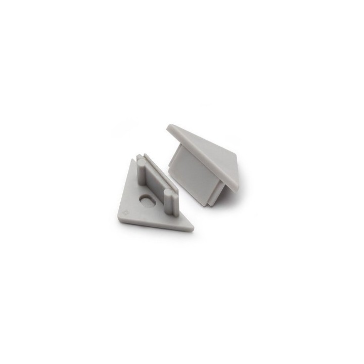 Miidex - Terminaison Gris pour Profilé Angle 45° Pack de 2 - Réf : 9870