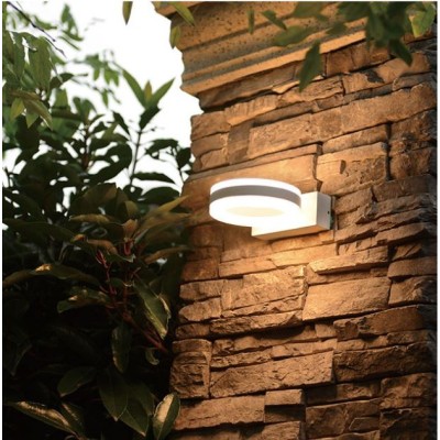 Miidex Lighting - Applique Murale LED 12W rond 4000K Gris Anthracite IP54 - Réf : 67751