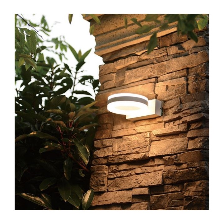 Miidex Lighting - Applique Murale LED 12W rond 4000K Gris Anthracite IP54 - Réf : 67751