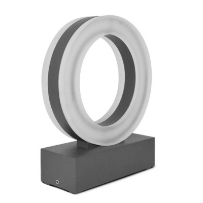 Miidex Lighting - Applique Murale LED 12W rond 4000K Gris Anthracite IP54 - Réf : 67751