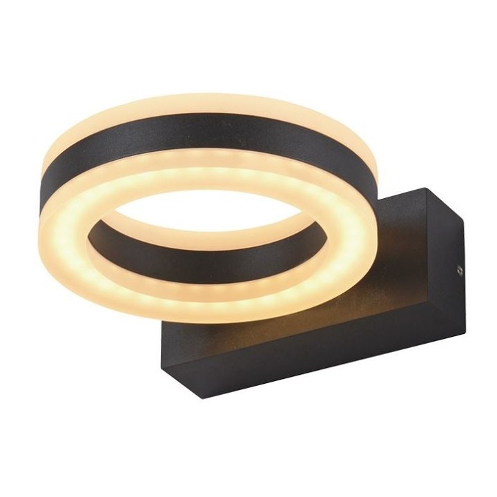 Miidex Lighting - Applique Murale LED 12W rond 4000K Gris Anthracite IP54 - Réf : 67751