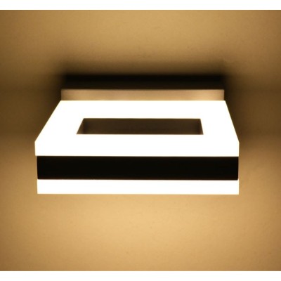 Miidex Lighting - Applique Murale LED 12W carré 4000K Gris Anthracite IP54 - Réf : 67753