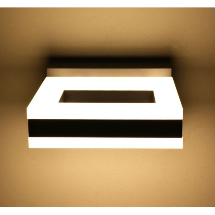 Miidex Lighting - Applique Murale LED 12W carré 4000K Gris Anthracite IP54 - Réf : 67753