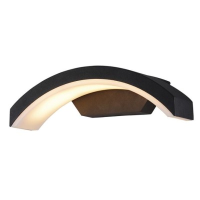 Miidex Lighting - Applique Murale Curviligne LED 7,5W 3000K Gris Anthracite IP54 - Réf : 67782