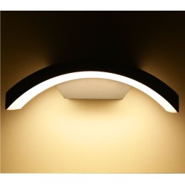 Miidex Lighting - Applique Murale Curviligne LED 7,5W 4000K Gris Anthracite IP54 - Réf : 67783